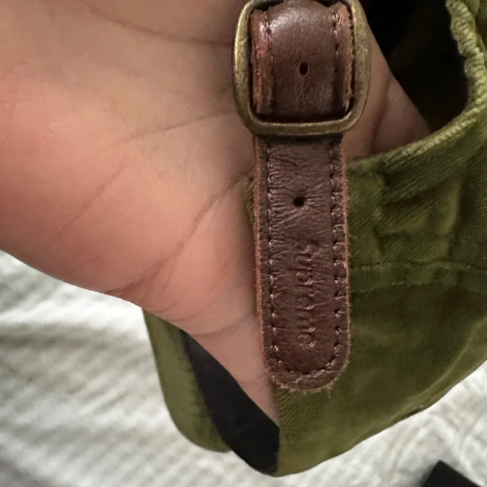 Supreme Green Velvet Camp Cap w/ Leather Strap - Picture 5 of 7